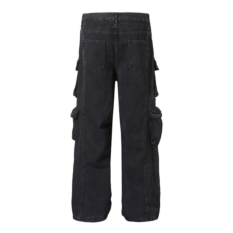 Schwarze Cargo-Hose mit mehreren Taschen