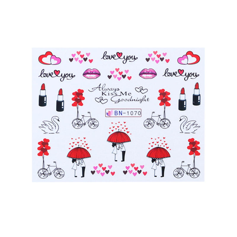 Nagel-Sticker Set «Love Bear & Red Lips» – Bild 2 | LuxeStyle