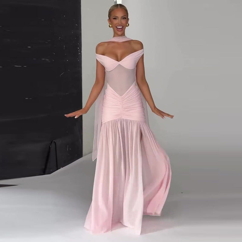 Damen Off-Shoulder Maxikleid mit Schlitz – Bild 6 | LuxeStyle