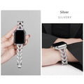 V-förmiges Metallarmband mit Diamanten