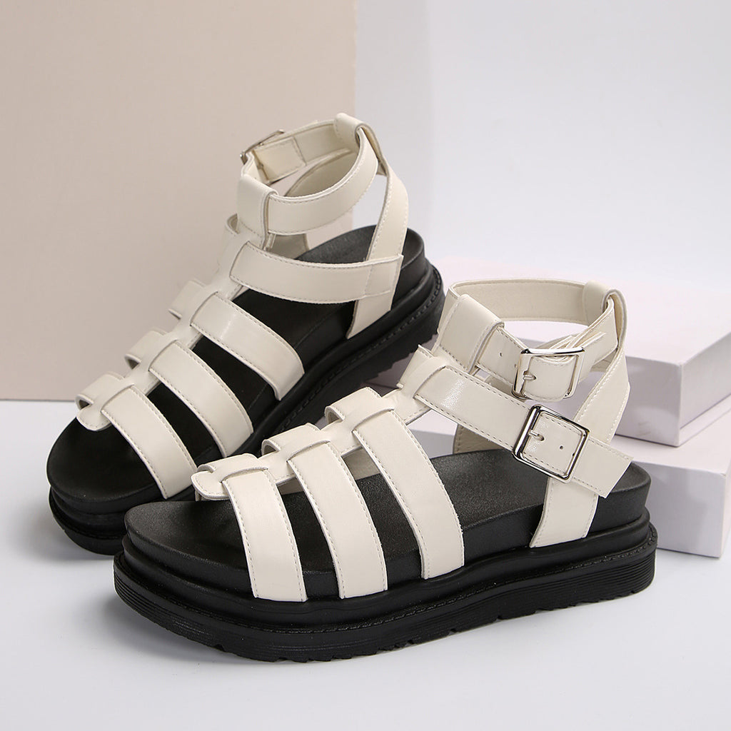 Plateau-Sandalen mit Riemchenschnalle – Bild 8 | LuxeStyle