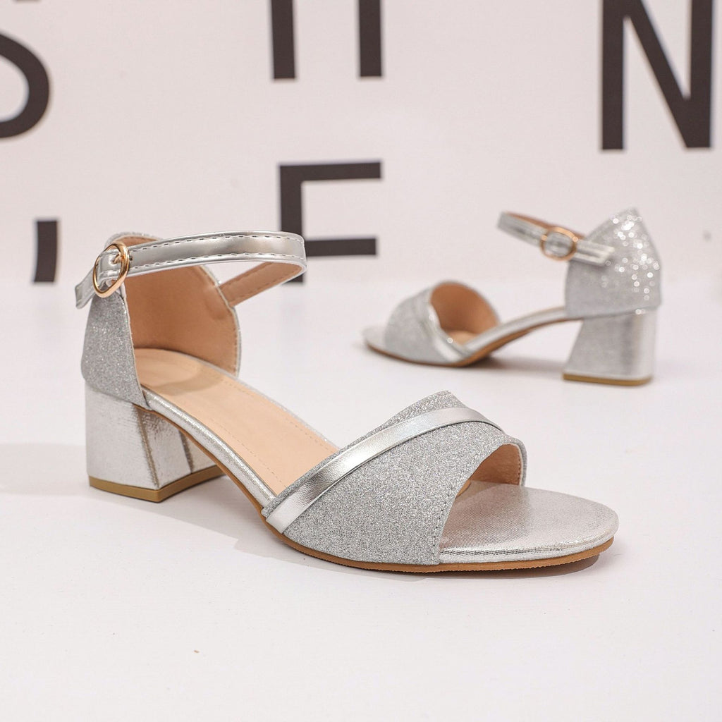 Chunky-Heel Sandalen mit offener Spitze