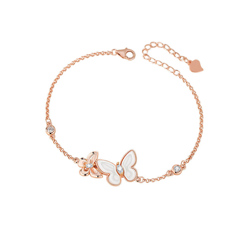 Weiße Perlen-Schmetterlings-Armband