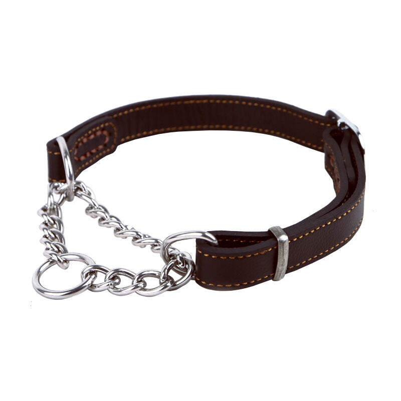 Semi-kontrolliertes P-Kettenhalsband aus Rindsleder – Bild 9 | LuxeStyle