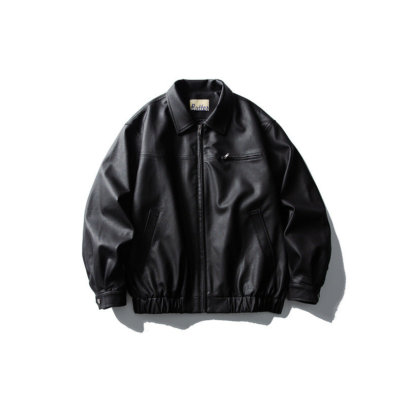 Matte PU Lederjacke für Herren