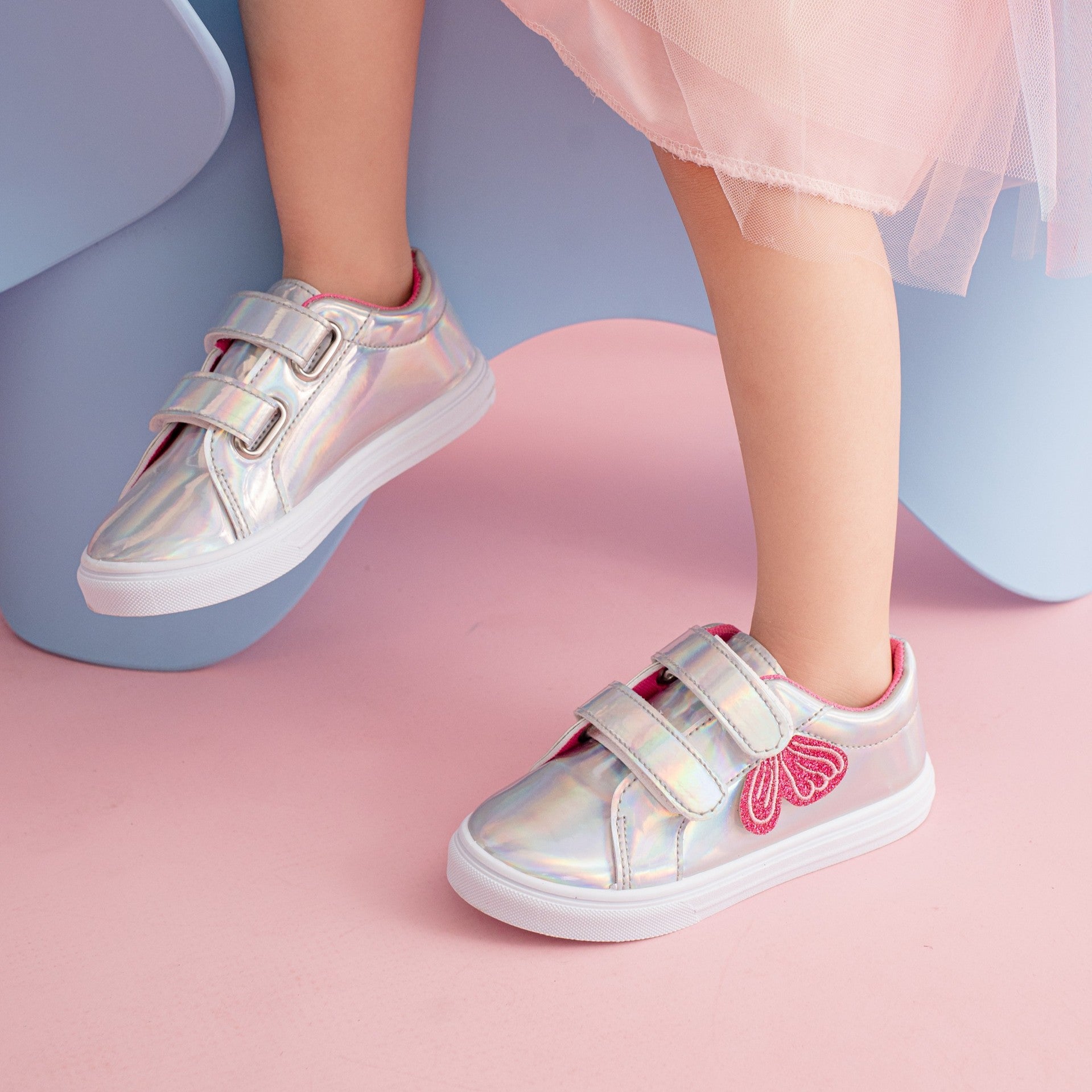 Glitzer-Schuhe für Mädchen mit Klettverschluss