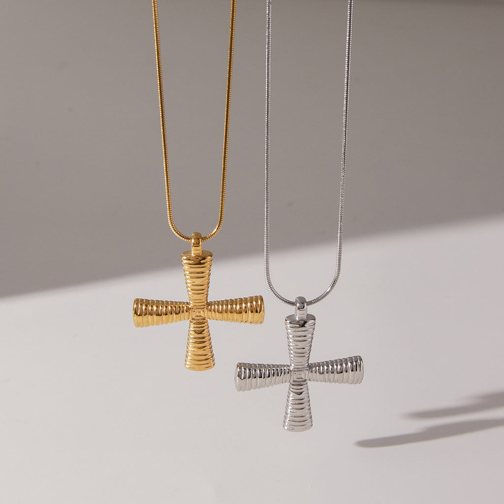 Titanium Stahl Halskette mit Kreuz