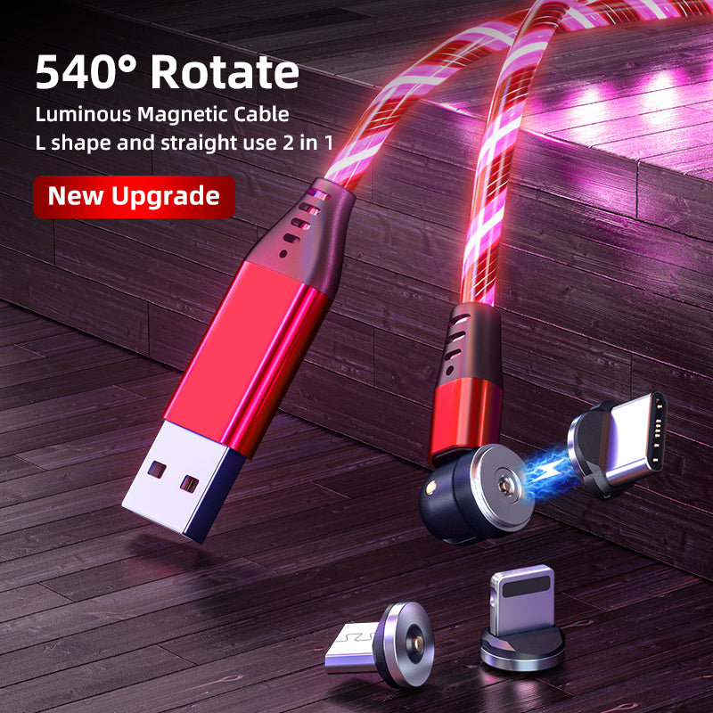 Magnetisches 3-in-1 Ladekabel mit LED-Licht