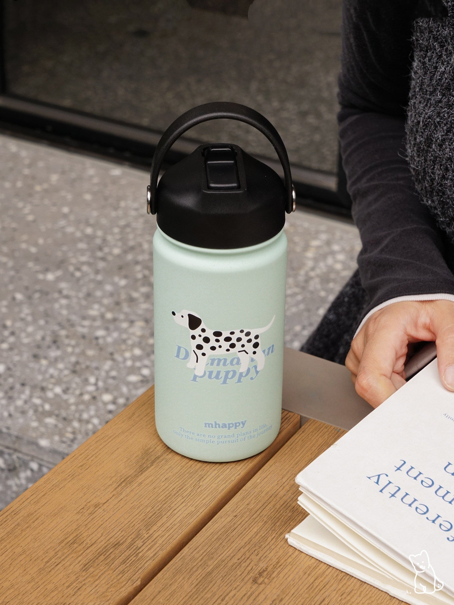 Spotted Puppy Isolierbecher mit Strohhalm