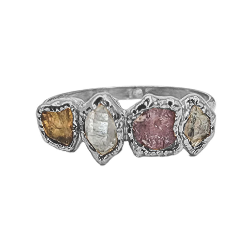 Retro Ring mit Geburtssteinen