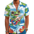 Revers-Shirt mit Digitaldruck abstrakt