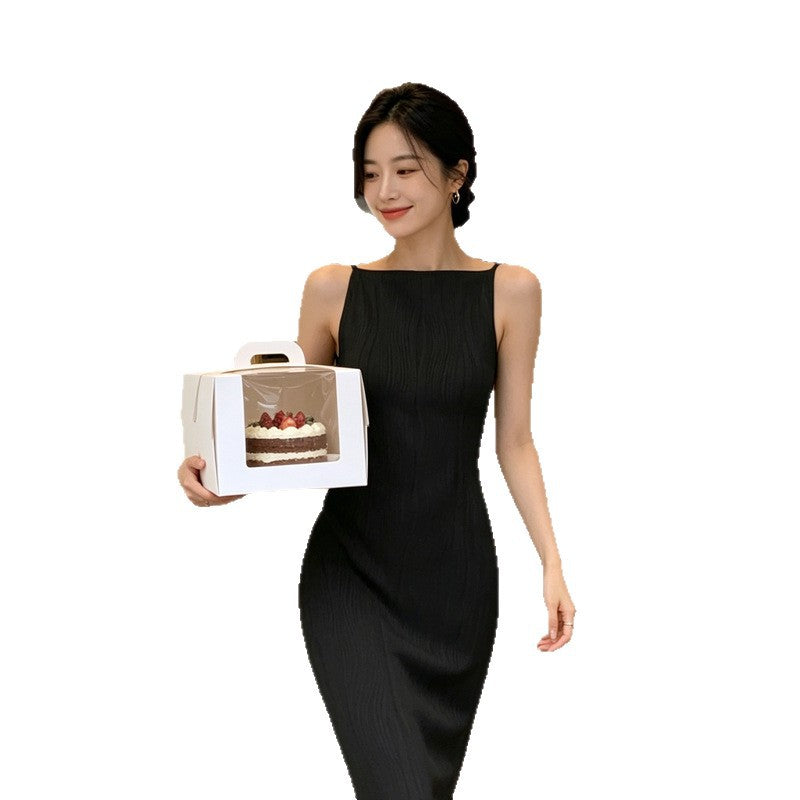 Strukturiertes Slipdress mit Perlenriemen