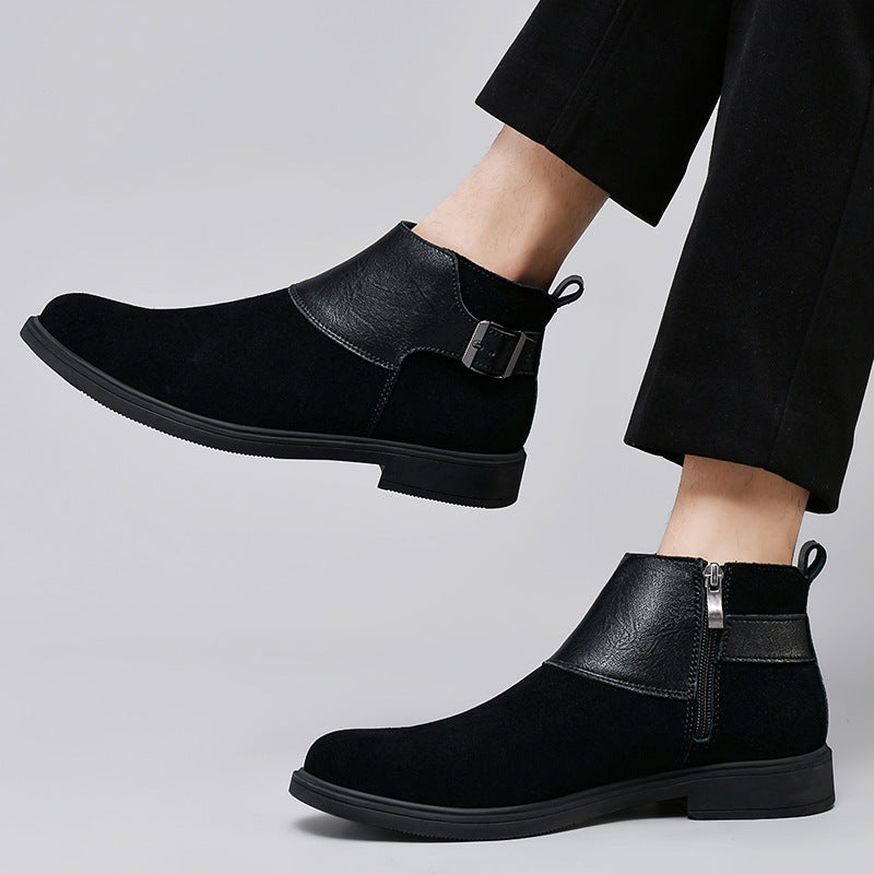 Britische Stiefeletten aus Leder mit Reissverschluss