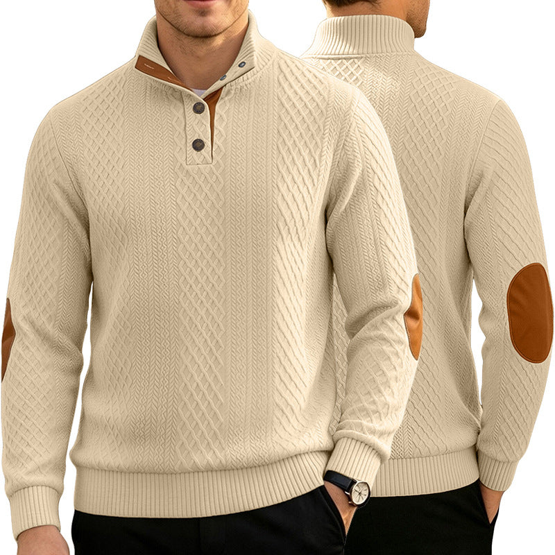 Herren Jacquard Pullover Langarm