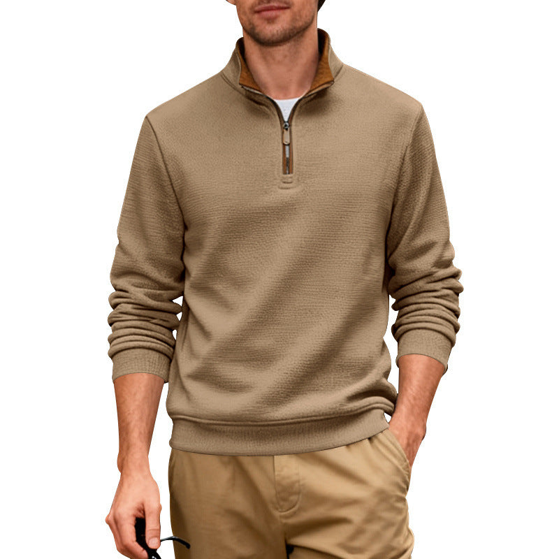 Herren Winter Fleece Pullover mit Stehkragen