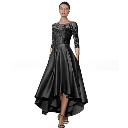 Elegantes Spitzen-Abendkleid mit halbem Arm – Bild 5 | LuxeStyle