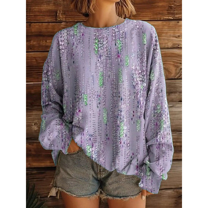 Retro Sweatshirt mit geometrischem Muster