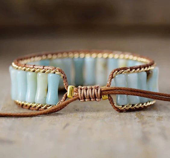 Armband Naturstein, handgemacht, Herz & Geometrie – Bild 3 | LuxeStyle