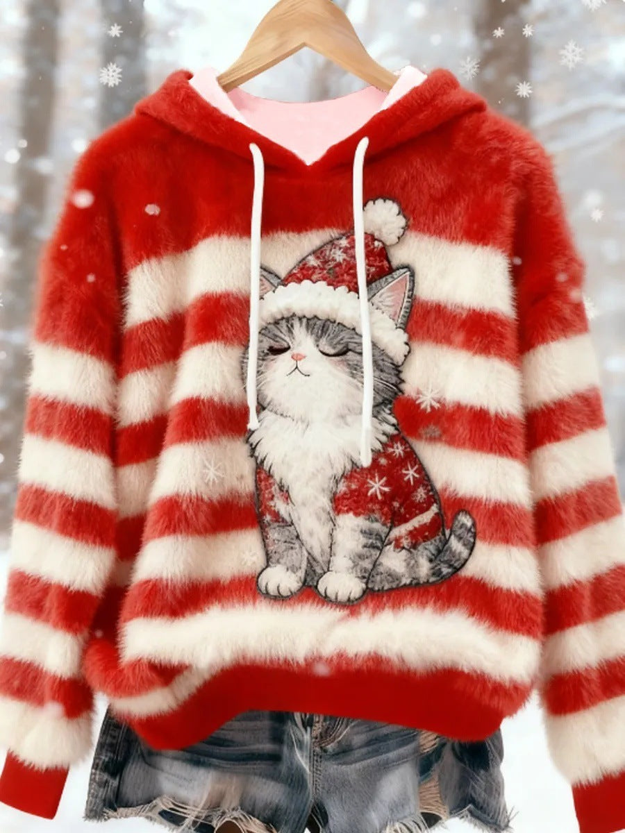 Weihnachts-Pullover Flanell Rundhals Langarm Unisex