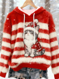 Weihnachts-Pullover Flanell Rundhals Langarm Unisex