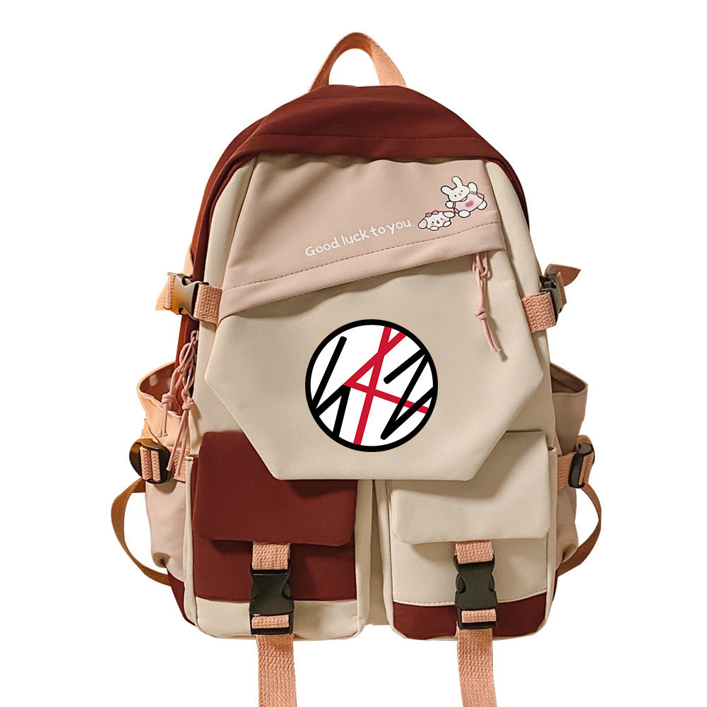 Reise-Schulrucksack mit Kontrastfarben