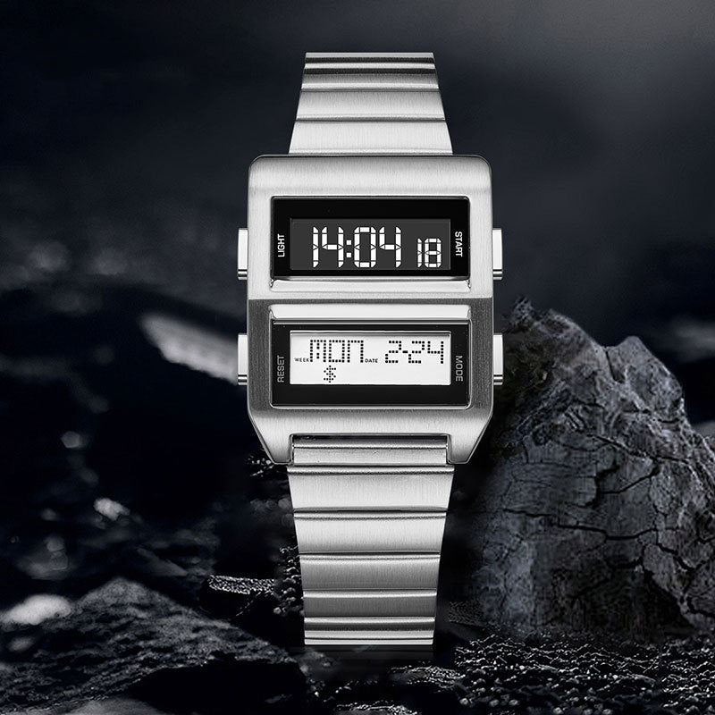 Retro-Digitaluhr mit Multifunktionsanzeige