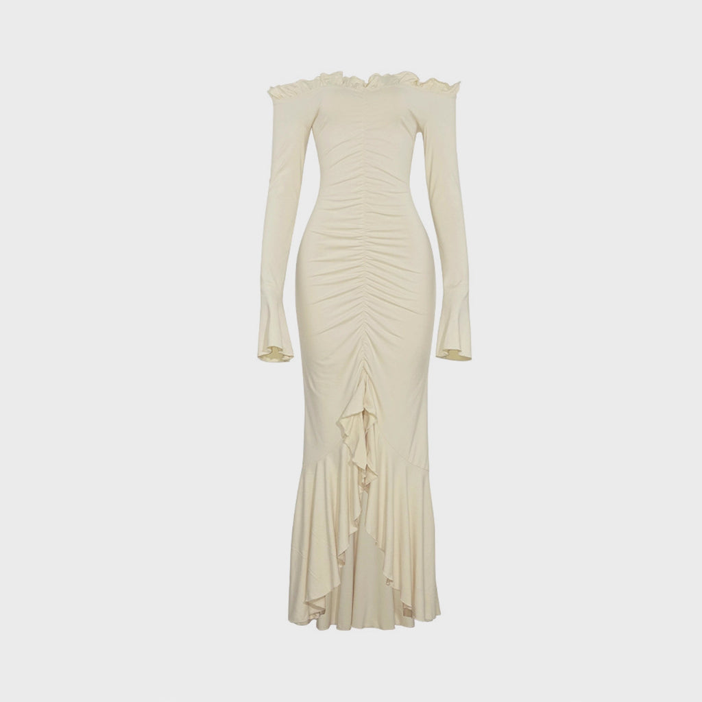 Langarm-Kleid mit Schlitz für Damen – Bild 4 | LuxeStyle