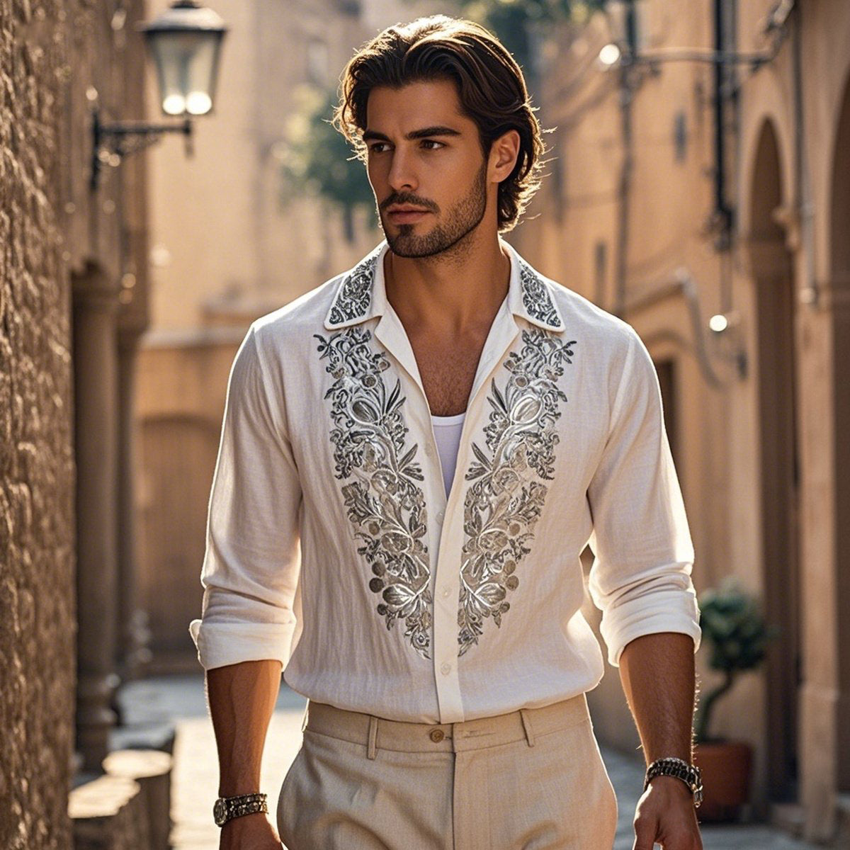 Kurzarmhemd mit Retro-Tiermuster – Bild 1 | LuxeStyle