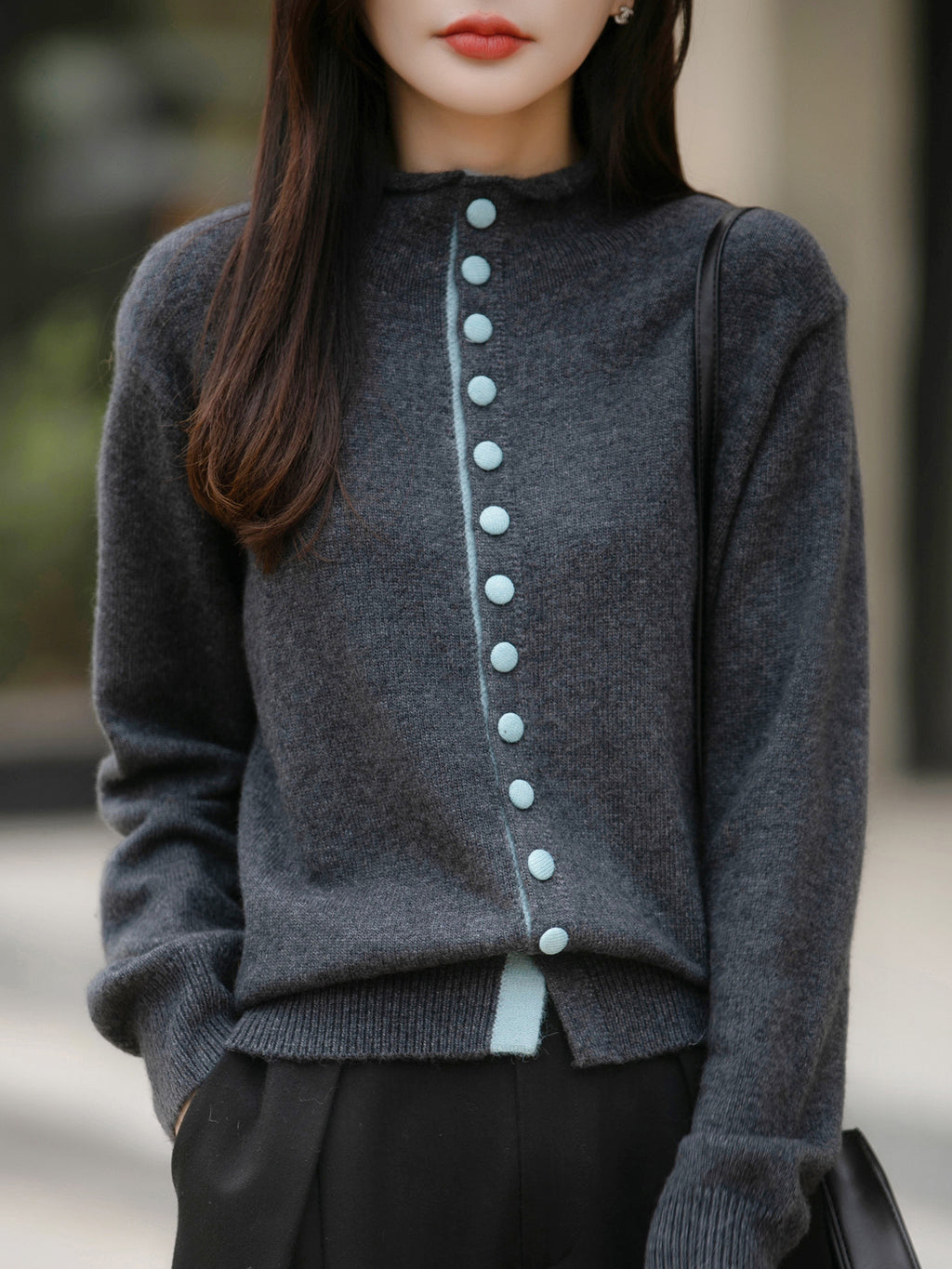 Chic gestrickte Jacke in Farbkombination