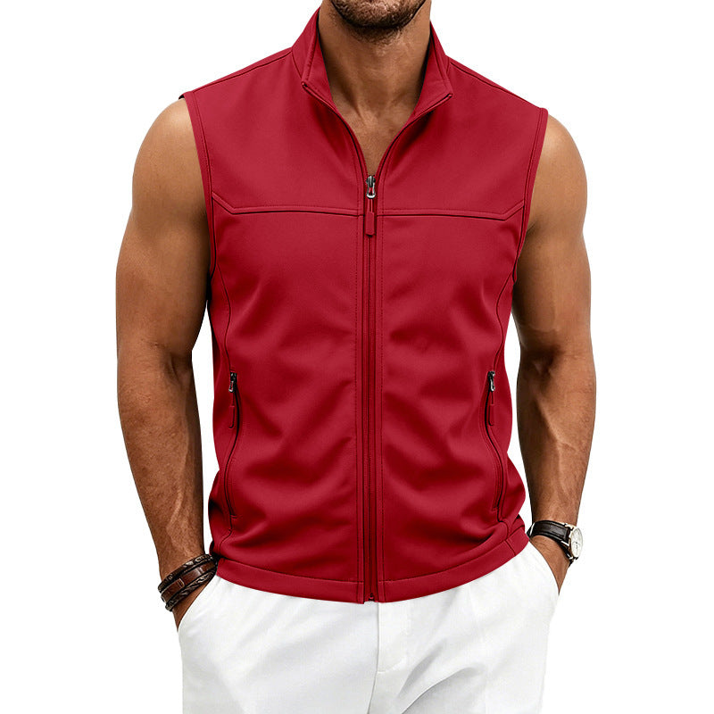Herren Utility-Weste mit Stehkragen