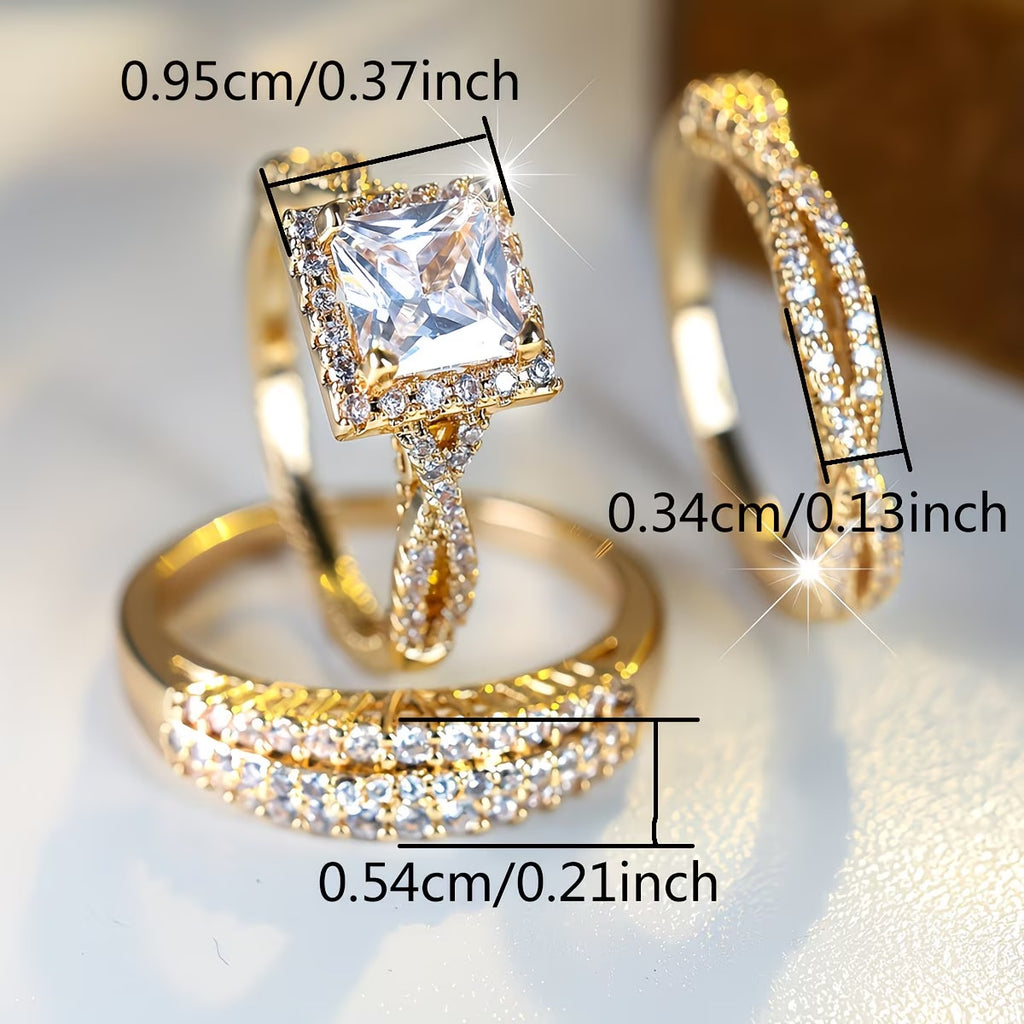 Changsheng Zirkon-Ring-Set im europäischen Stil