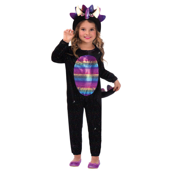 Glitzerndes Dino Mädchen Kostüm · Gr. 128cm