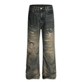 Retro Tie-Dye Jeans mit weitem Bein