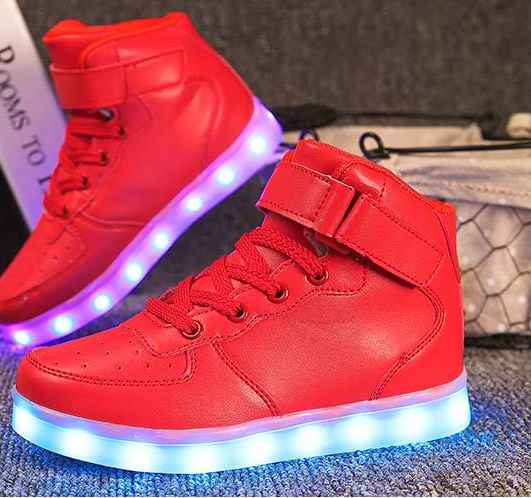Leuchtende High-Top Kinderschuhe