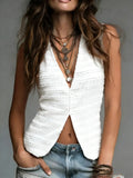 Tanktop Damen V-Ausschnitt einfarbig – Bild 10 | LuxeStyle