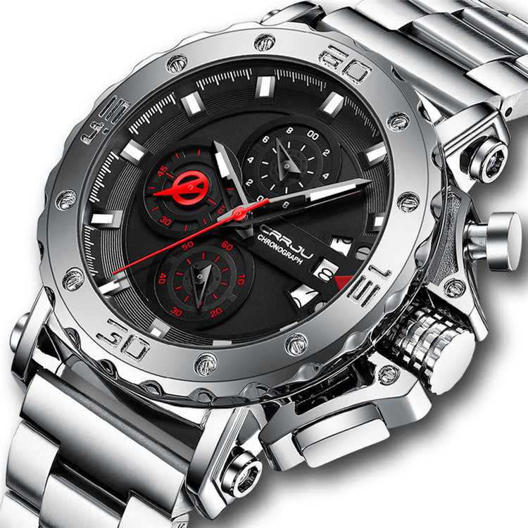 Herrenuhr mit Edelstahlarmband und grossem Zifferblatt – Bild 11 | LuxeStyle
