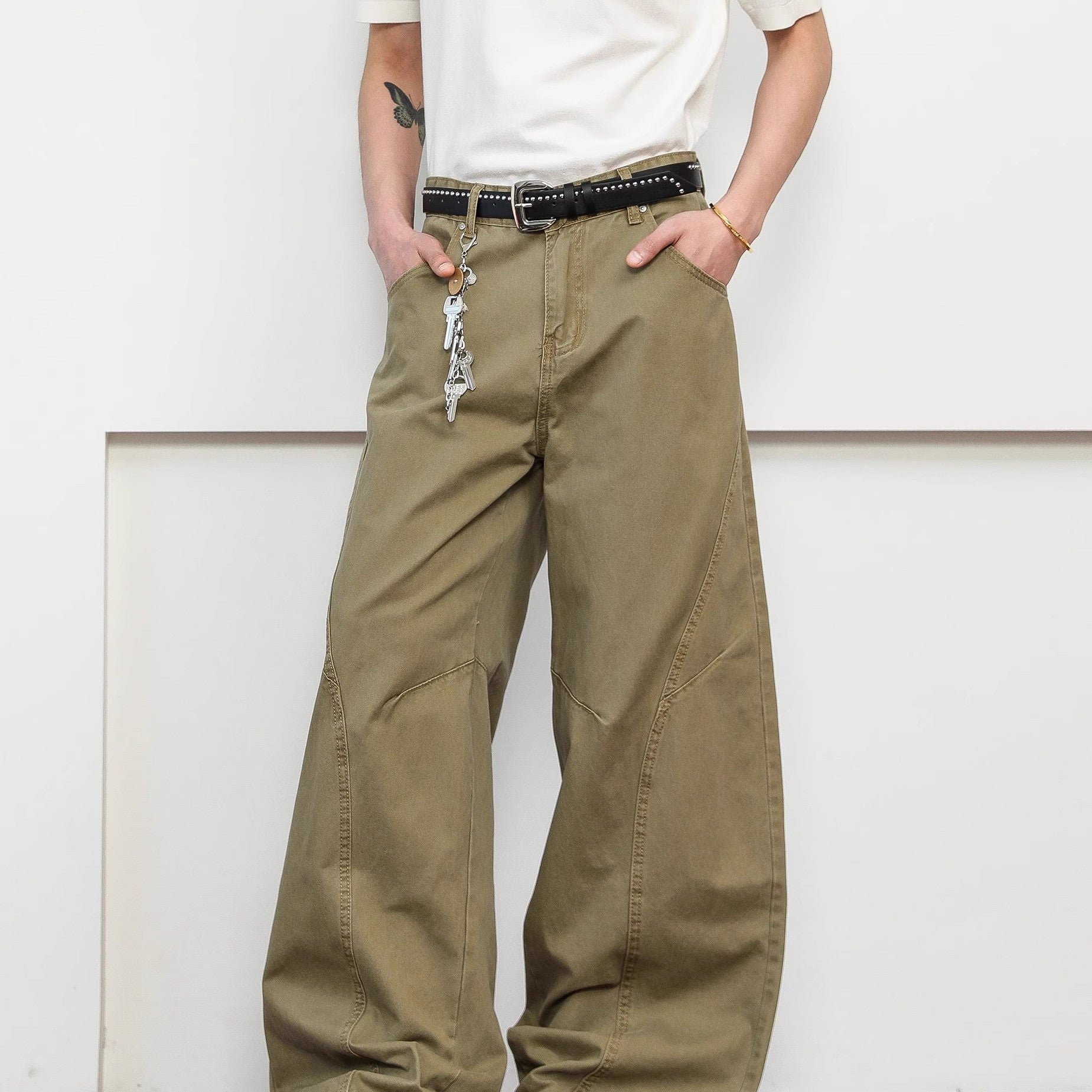 Herren Khaki-Hose, weiter Schnitt