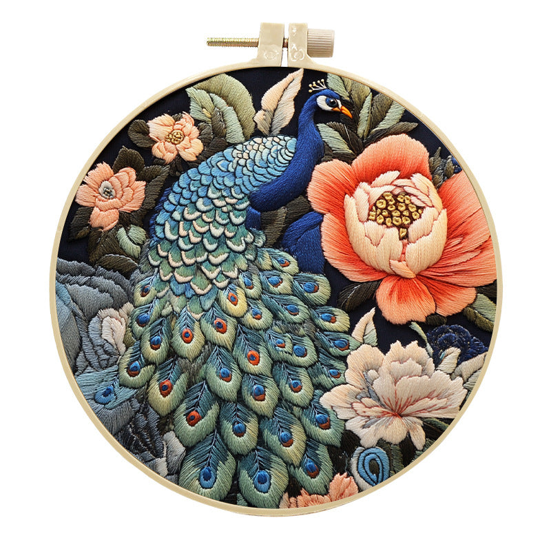 Stickerei-Set Pfau 20 cm Ring – Bild 5 | LuxeStyle