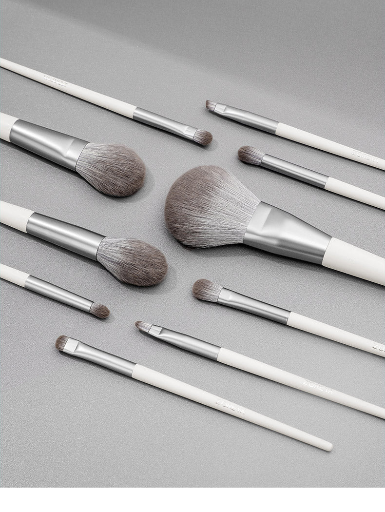 Zoreya 10 Make-up Pinselset «Silver Foxtail»