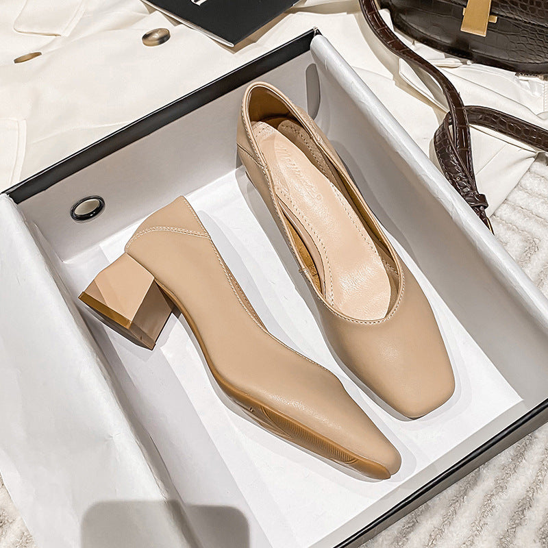 Echtes Leder Sandalen mit mittelhohem Blockabsatz – Bild 5 | LuxeStyle
