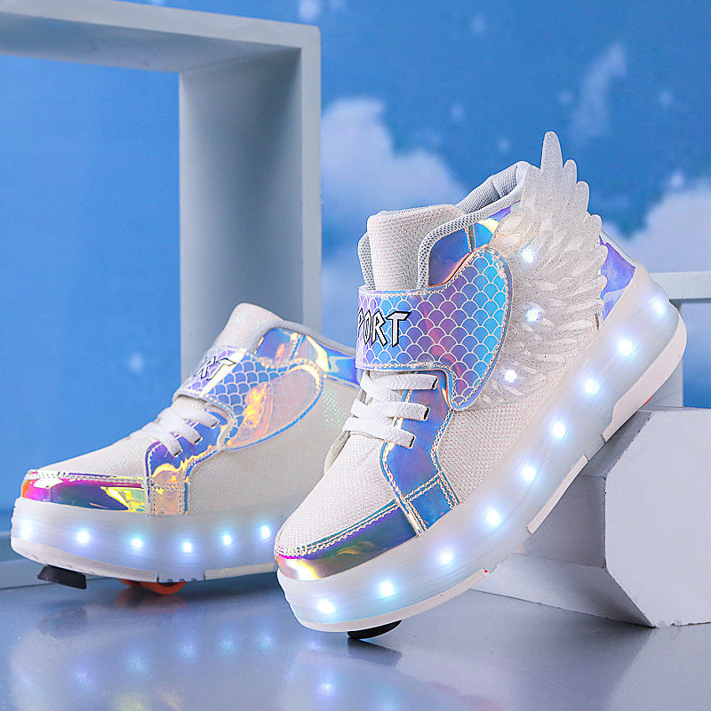 LED-Rollschuh mit Flügeln und Doppelrädern – Bild 2 | LuxeStyle