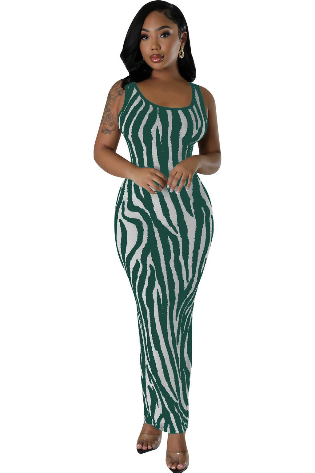 Elegantes Westenkleid in A-Linie mit Zebra-Print – Bild 4 | LuxeStyle