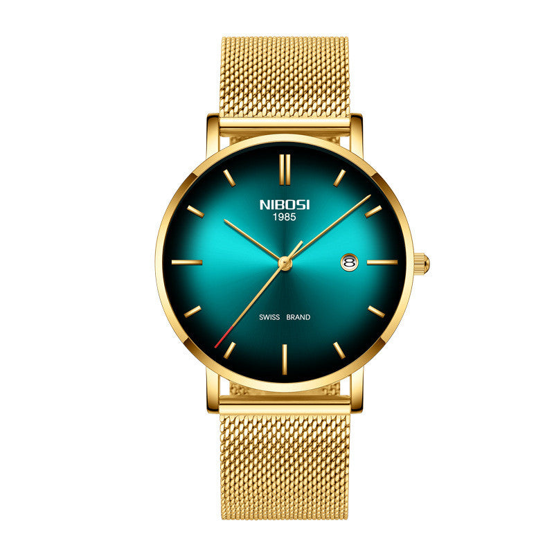 NIBOSI Herrenuhr – Wasserdicht, Kalender, Quarz
