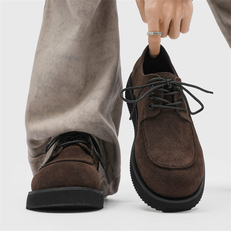Retro-Halbschuhe aus Mikrofaserleder