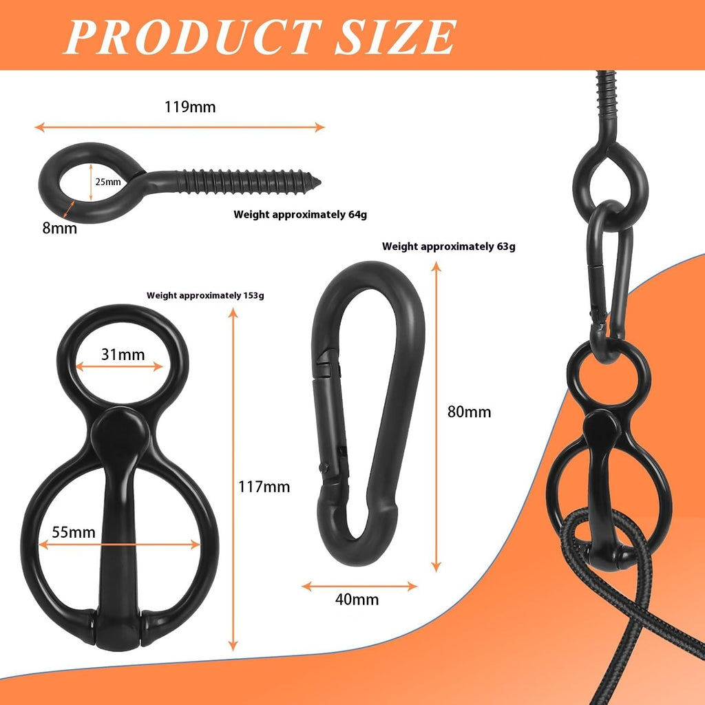 Leine String Clip Silber Schwarz Karbonstahl Hochfest
