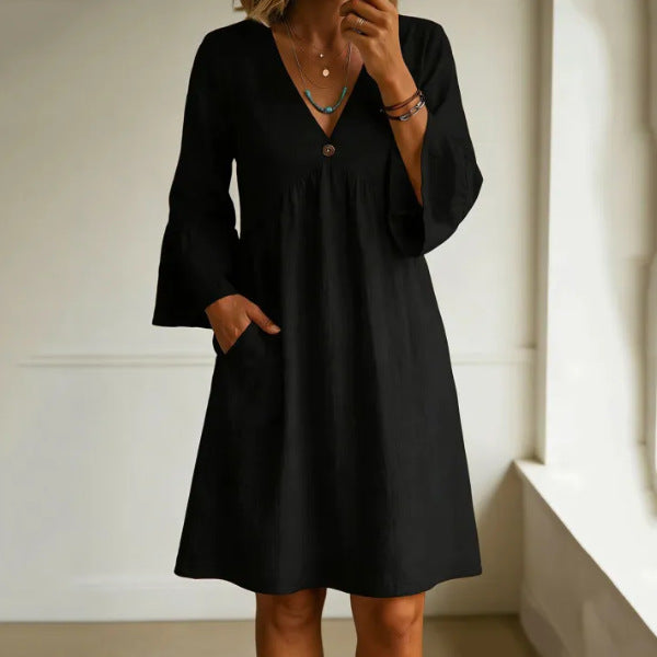 Lässiges Vintage-Kleid mit ausgestellten Ärmeln – Bild 3 | LuxeStyle