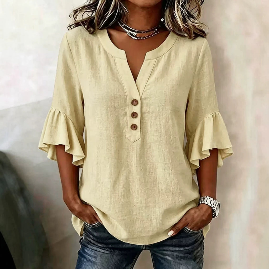 Elegante Oversize Bluse aus Baumwoll-Leinen-Mix – Bild 14 | LuxeStyle