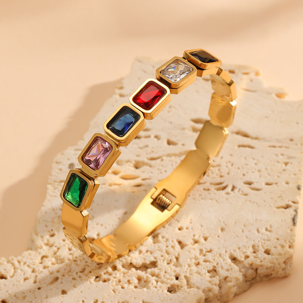 Titanstahl Armband mit Zirkonia – Bild 4 | LuxeStyle