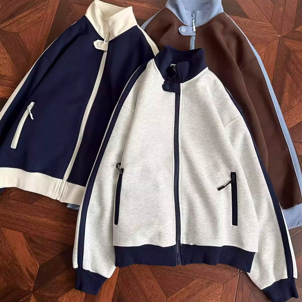 Cardigan Hoodie mit Stehkragen