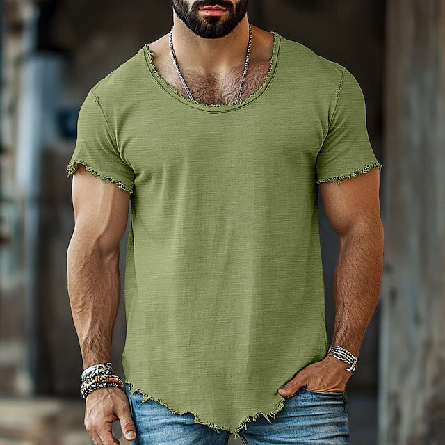 Herren T-Shirt Einfarbig kurzarm